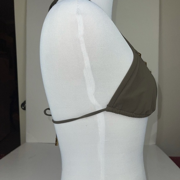 Red Carter Studded Triangle Bikini Top Green S - Picture 5 of 10